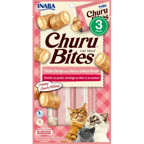 INABA Churu Bites Chicken Recipe wraps Tuna with Salmon Recipe  -  30 grams