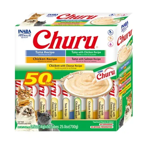 INABA Churu Tuna and Chicken Varieties 50 Tubes 700 grams 14 grams x 50 Tubes