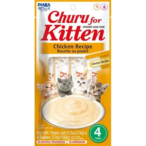 INABA Churu for Kitten Chicken Recipe - 56 grams (14 grams x 4 Tubes)
