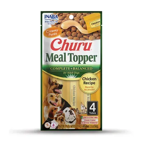 INABA Churu Meal Topper Chicken Recipe - 56 grams (14 grams x 4 Tubes)