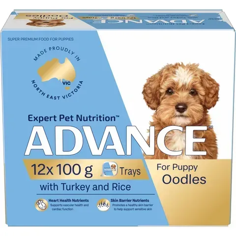 ADVANCE Puppy Oodles Dog Wet Food Turkey Tray - 12 x 100 grams