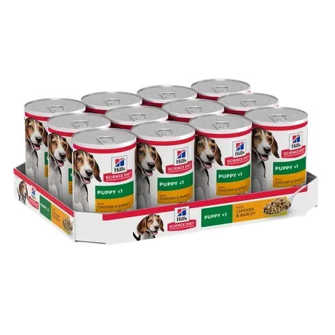 Hills Science Diet Chicken And Barley Puppy Canned Wet Dog Food - 370 grams x 12