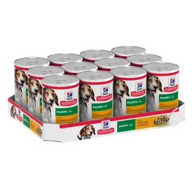 Hills Science Diet Chicken And Barley Puppy Canned Wet Dog Food - 370 grams x 12