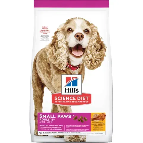 Hills Science Diet Small Paws Chicken Meal Barley Brown Rice Recipe Small Toy Breed 11+ Mature Senior Dry Dog Food - 2.04 kg