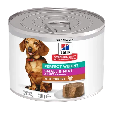 Science Diet Perfect Weight Small & Mini with Turkey Canned Dog Food - 12 x 200 grams