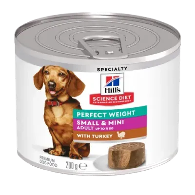 Science Diet Perfect Weight Small & Mini with Turkey Canned Dog Food - 12 x 200 grams