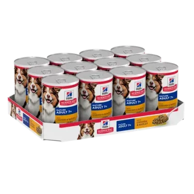 Hills Science Diet Chicken And Barley Mature Adult 7+ Canned Dog Food - 370 grams x 12