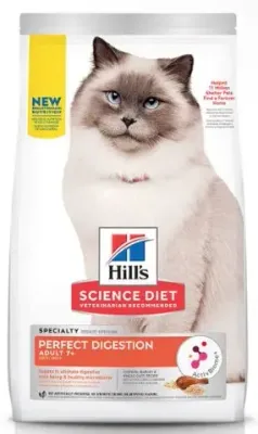 Science Diet Perfect Digestion Adult 7+ Dry Cat Food  - 2.72 kg Science Diet Perfect Digestion Adult 7+ Dry Cat Food  - 2.72 kg
