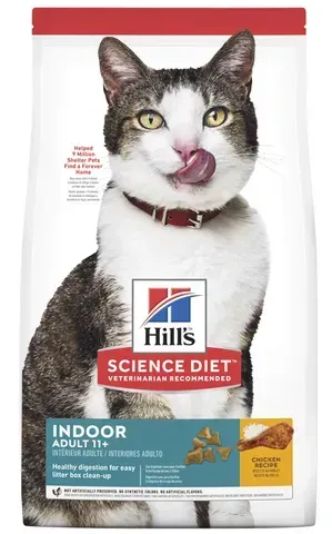Hills Science Diet Indoor Chicken Recipe Mature Senior Adult 11+ Dry Cat Food  -  3.17 kg