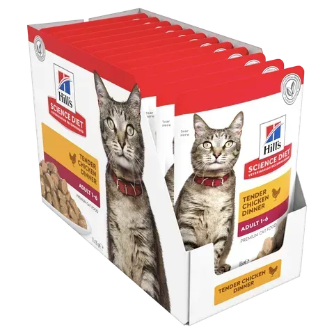 Hills Science Diet Adult Chicken Pouches Wet Cat Food - 85 grams x 12