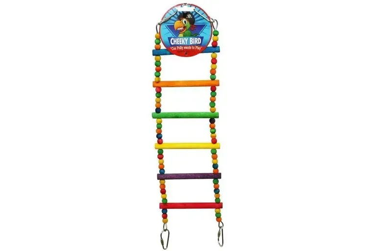 Cheeky Bird 6 Step Ladder Wooden Bird Toy w/ Beads