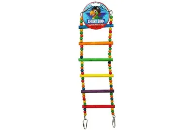 Cheeky Bird 6 Step Ladder Wooden Bird Toy w/ Beads