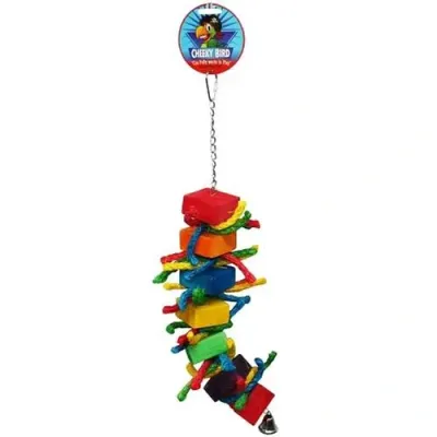 Cheeky Bird Block & Rope with Bell - Medium