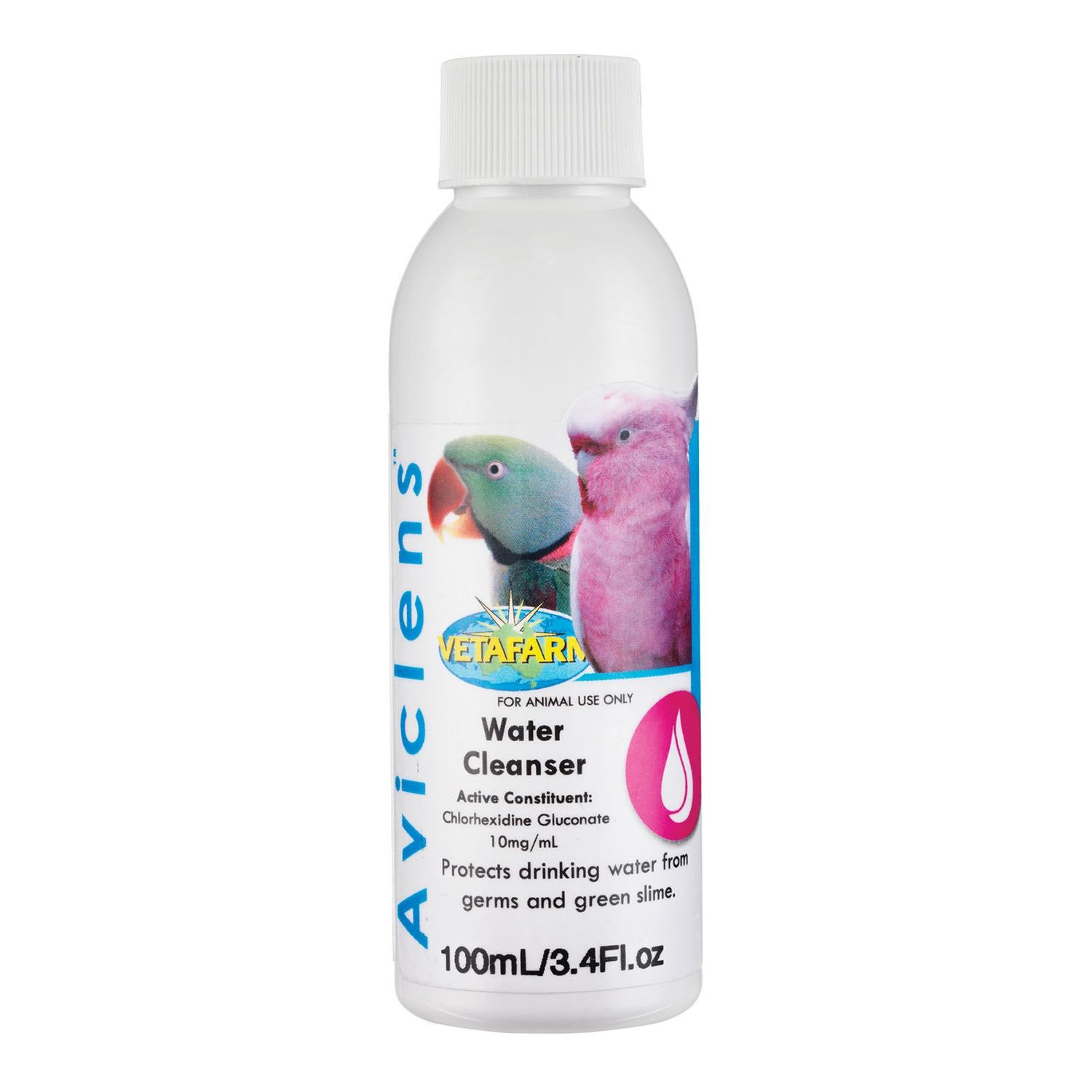 Vetafarm Aviclens Water Cleanser Liquid With Chlorhexidine Gluconate For Birds - 100 ml
