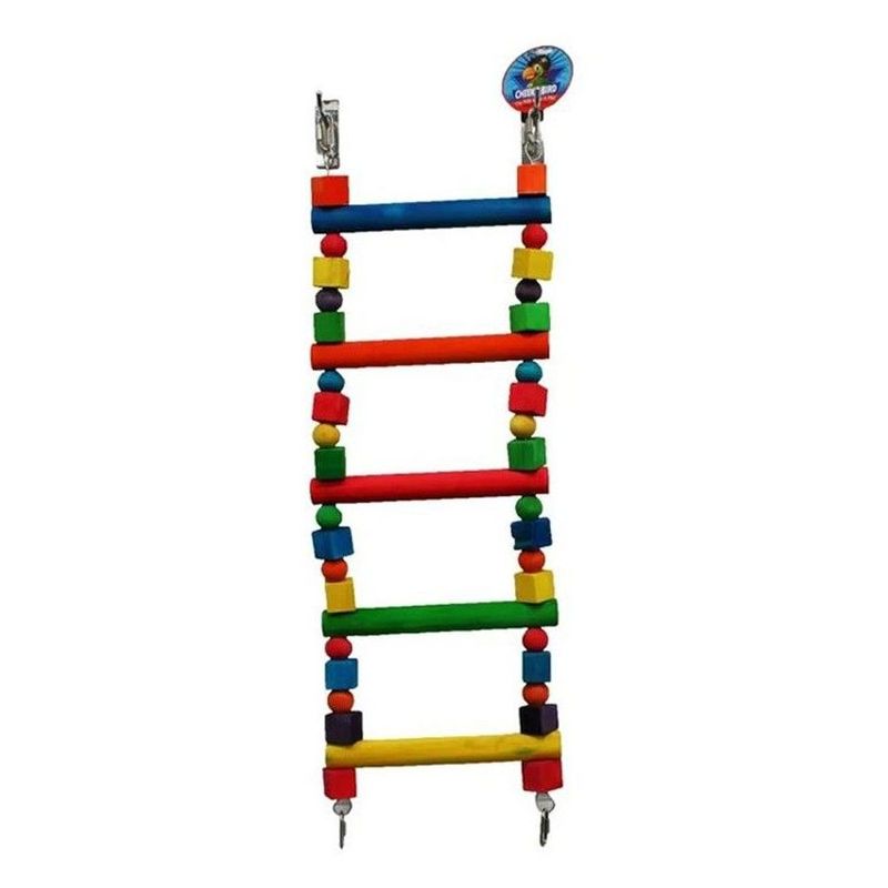 Cheeky Bird Large Parrot 5 Step Ladder Wooden Bird Toy