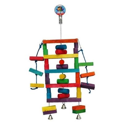 Cheeky Bird Square Block Ladder Coloured Wooden Bird Toy - Jumbo Cheeky Bird Square Block Ladder Coloured Wooden Bird Toy - Jumbo