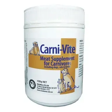 Wombaroo Carni-vite Meat Supplement for Dogs Cats & Ferrets - 100 grams