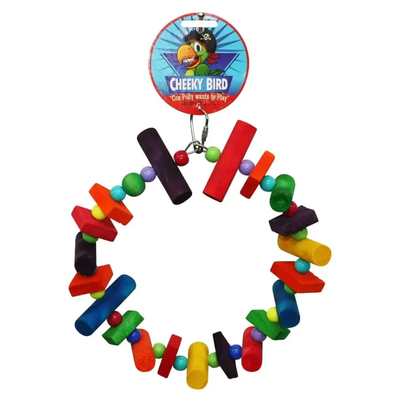 Cheeky Bird Wood & Bead Circle - Medium