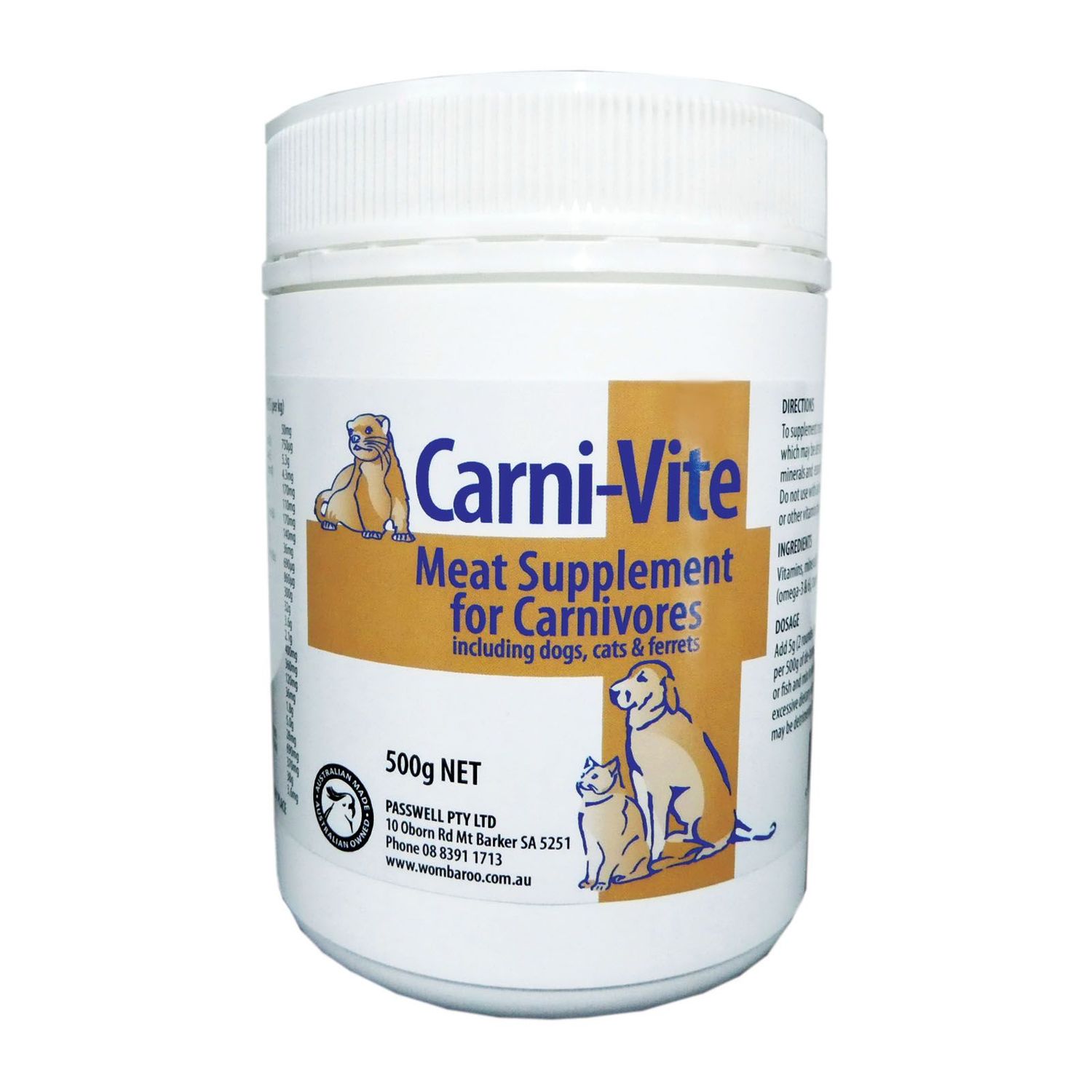 Wombaroo Carni-vite Meat Supplement for Dogs Cats & Ferrets - 500 grams