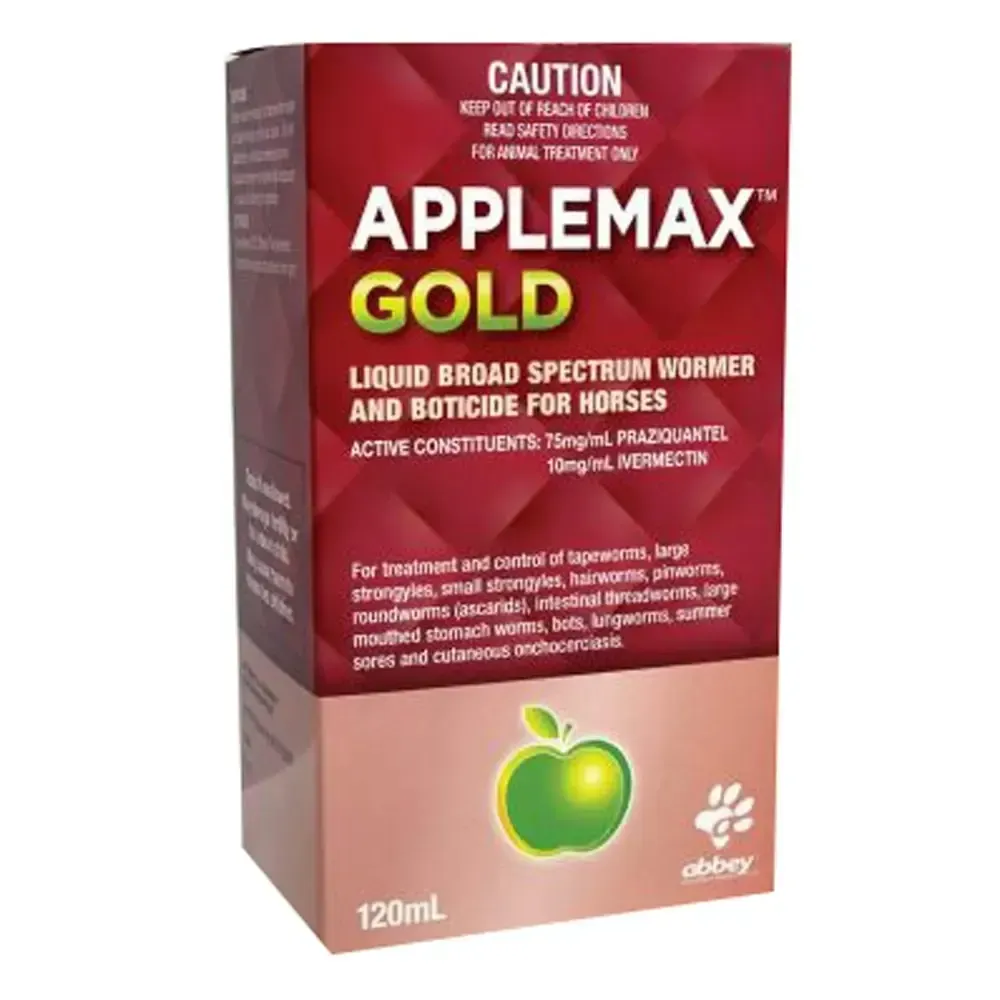 Abbey Applemax Gold Liquid Wormer for Horses 120ml Abbey Applemax Gold Liquid Wormer for Horses 120ml
