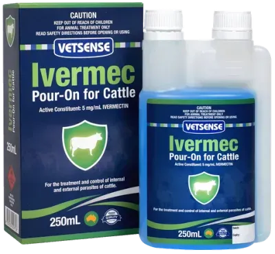 Vetsense Ivermec Pour-On for Cattle - 250 mL Vetsense Ivermec Pour-On for Cattle - 250 mL
