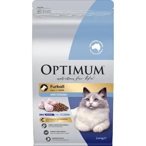Optimum Furball Dry Cat Food Chicken  -  1.4 kg