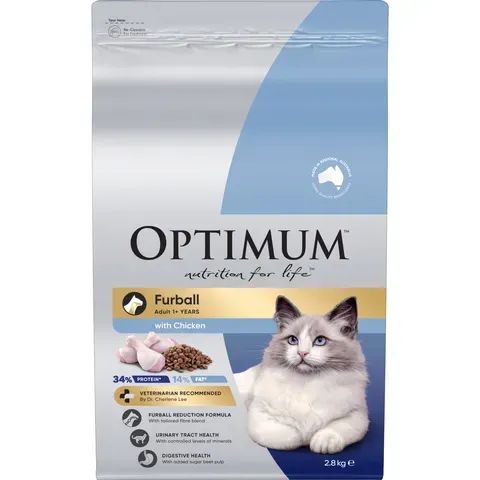 Optimum Furball Dry Cat Food Chicken  -  2.8 kg