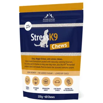 Poseidon Stress K9 Chews for Dogs 60 chews - 150 grams Poseidon Stress K9 Chews for Dogs 60 chews - 150 grams