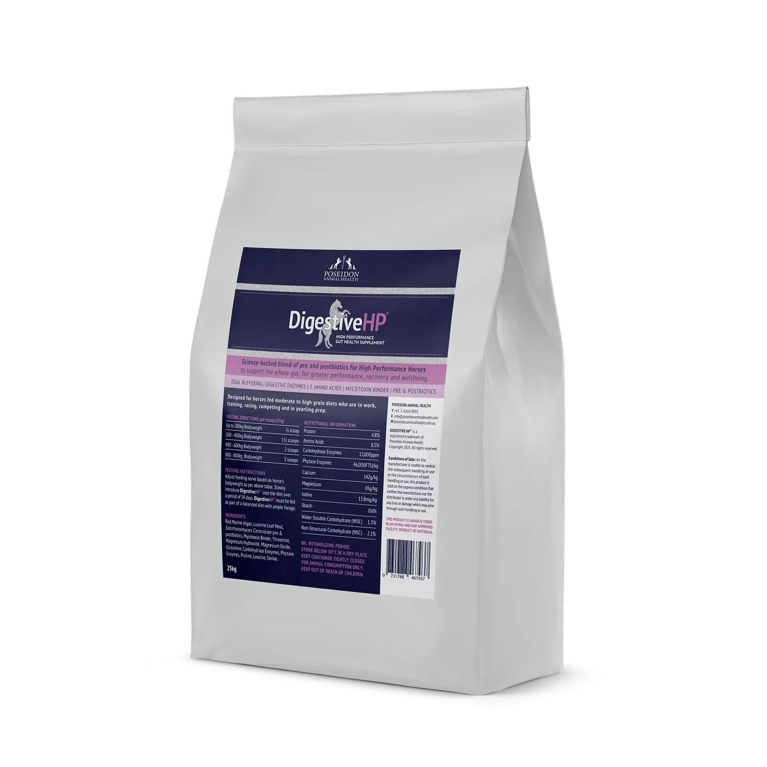Poseidon Digestive HP High Performance Gut Health Horse Supplement - 25 kg Poseidon Digestive HP High Performance Gut Health Horse Supplement - 25 kg