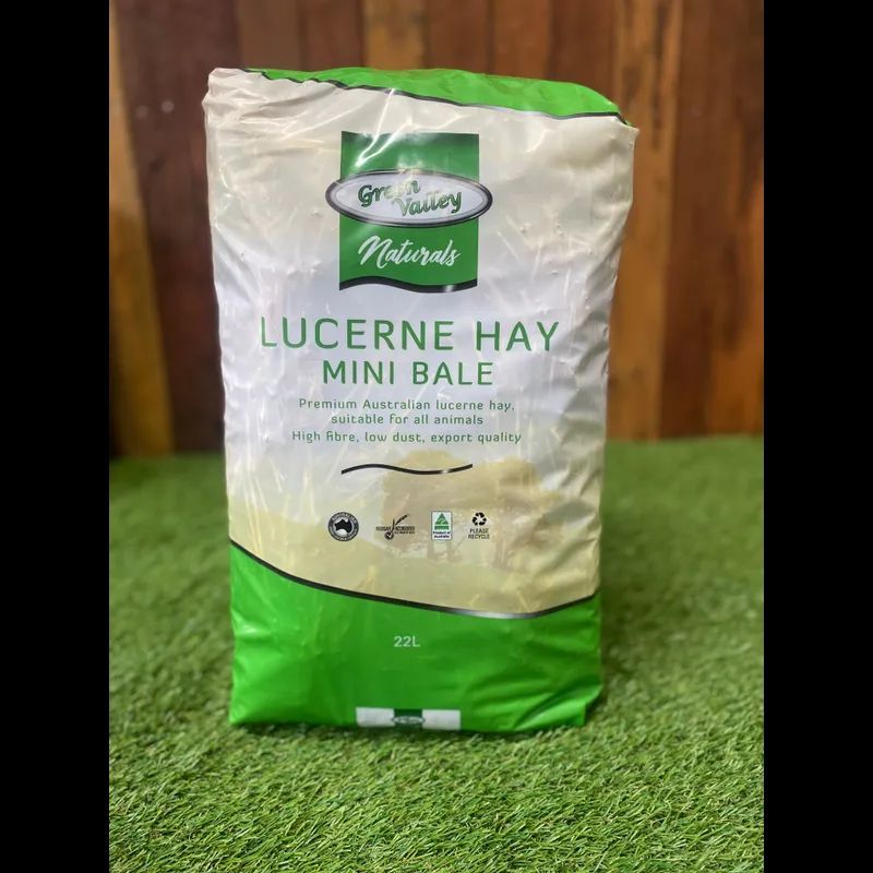 Green Valley Naturals Lucerne Hay Mini Bale For Small Pets  -  22 litres
