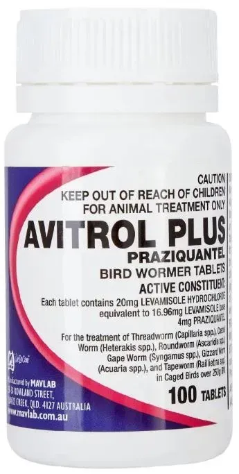 Avitrol Plus Bird Worming Tablets - 100 tablets