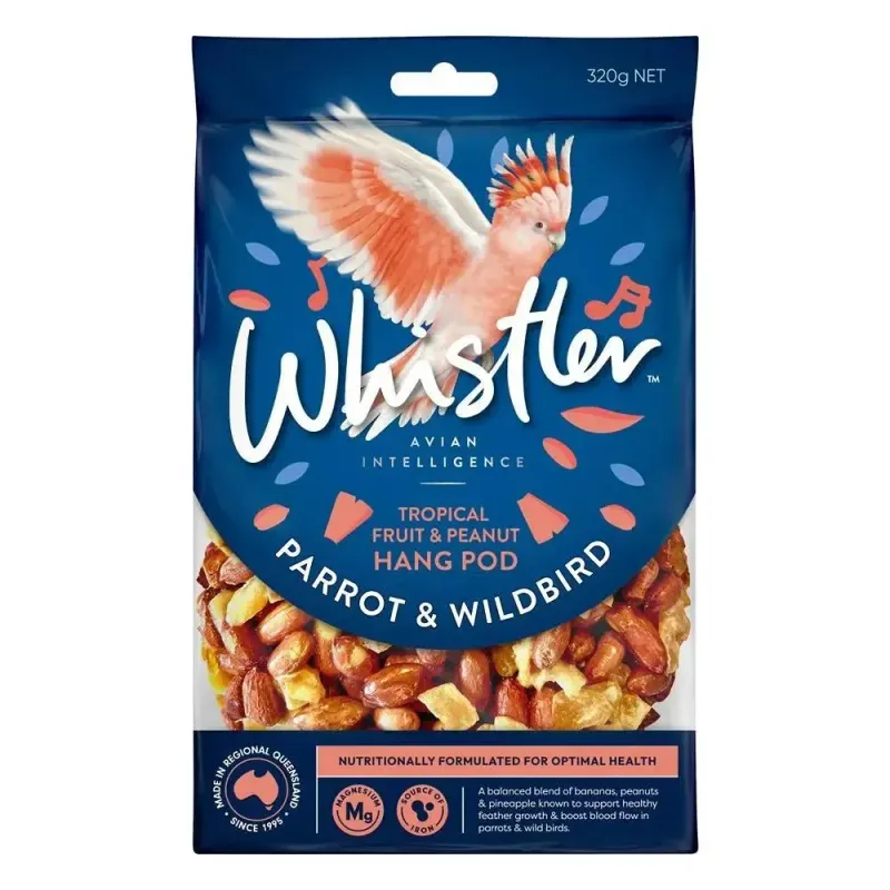 Whistler Parrot and Wild Bird Pod Tropical Fruit & Peanut Blend -  320 grams