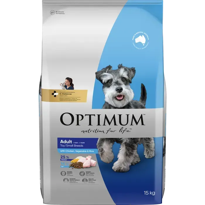 Optimum Adult Dry Dog Food Small Breed Chicken, Vegetable & Rice  - 15 kg
