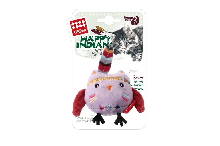 Gigwi Happy Indians Melody Chaser Owl Interactive Cat Toy