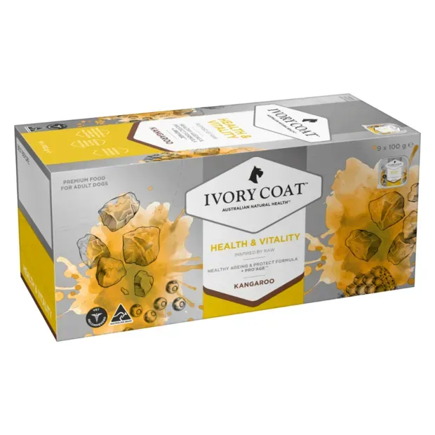 Ivory Coat Raw Health Adult Kangaroo Vitality  -  9 x  100 grams