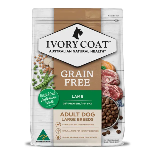 Ivory Coat Adult Dog Large Breed Grain Free Lamb  -  2 kg