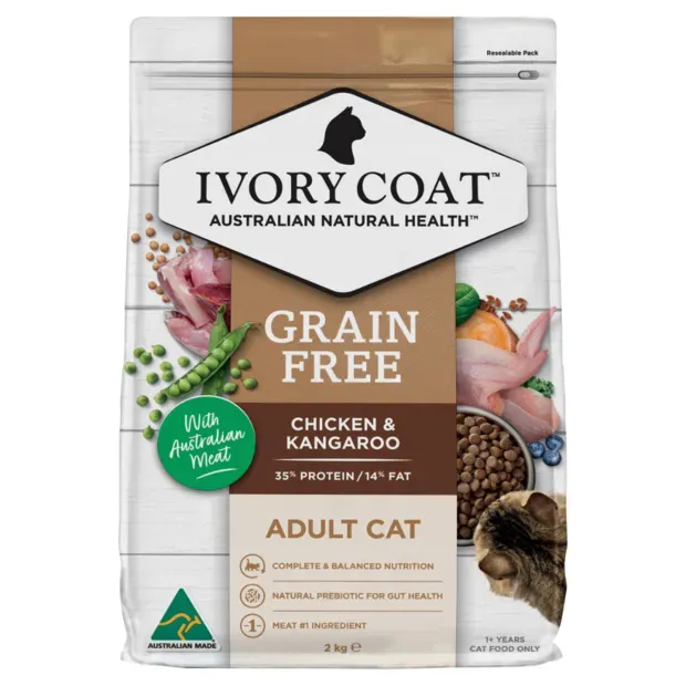 Ivory Coat Adult Cat Grain Free Chicken & Kangaroo  -  2 kg