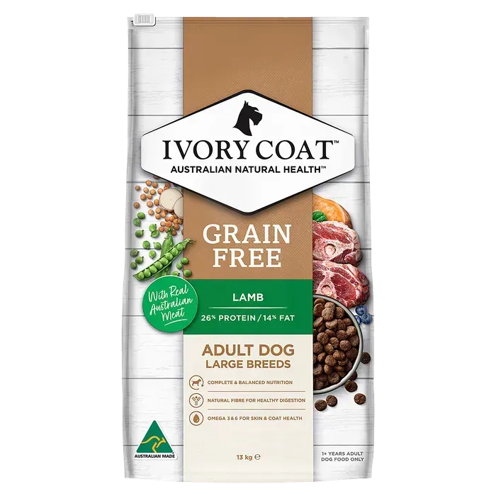 Ivory Coat Grain Free Large Breed  Adult Lamb with Coconut Oil   -  13 kg