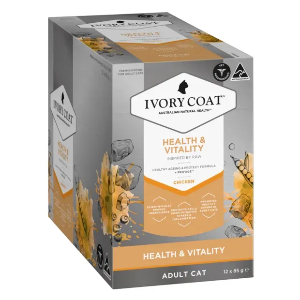 Ivory Coat Inspired By Raw Health And Vitality Wet Cat Food  -  85 grams x 12