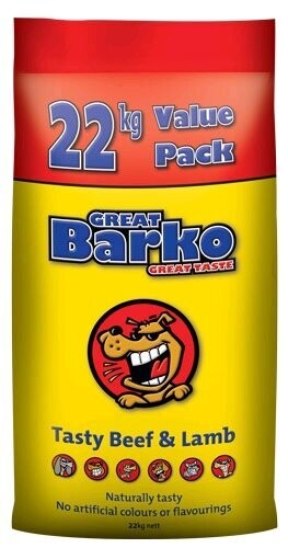 Great Barko Beef & Lamb Dog Food High Protein Dry Dog Food  -  22 kg
