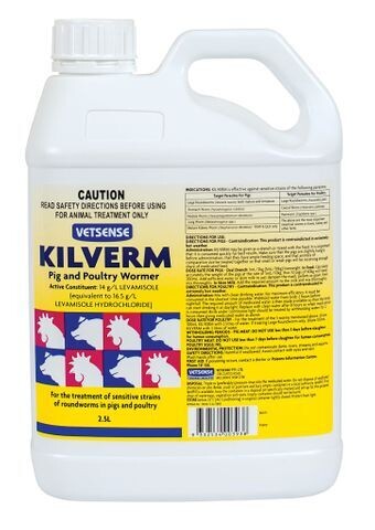Kilverm Pig & Poultry Wormer Broad Spectrum Worm Treatment for Pigs & Poultry -  2.5 litres
