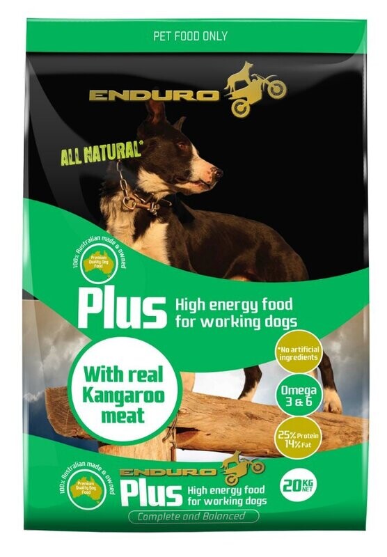 Enduro Plus Premium Balanced Working Dog Food for Energy, Health & Performance  -  20 kg