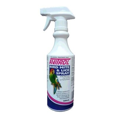 Avitrol Bird Mite & Lice Spray Treatment for Caged Birds- 500 ml Avitrol Bird Mite & Lice Spray Treatment for Caged Birds- 500 ml