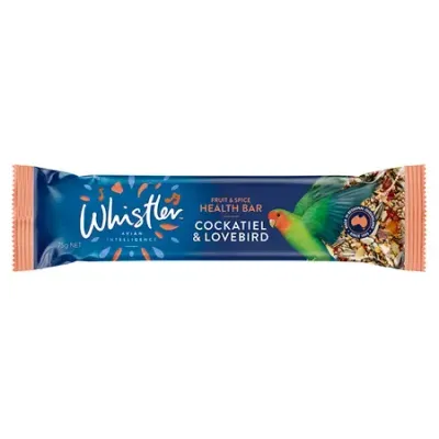 Whistler Cockatiel & Lovebird Healthy Bar with Fruit & Spice 75 grams Whistler Cockatiel & Lovebird Healthy Bar with Fruit & Spice 75 grams