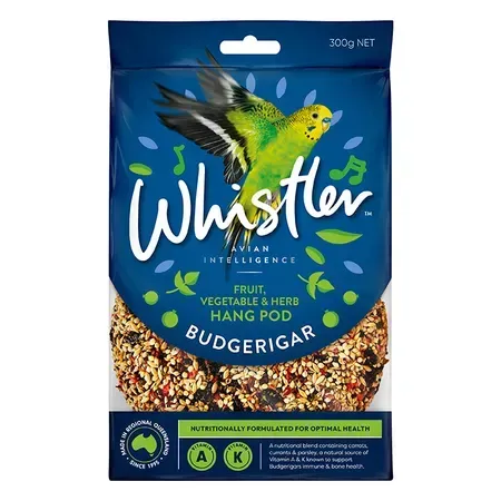 Whistler Budgie Hang Pod Fruit , Vegetable & Herb 300 grams Whistler Budgie Hang Pod Fruit , Vegetable & Herb 300 grams