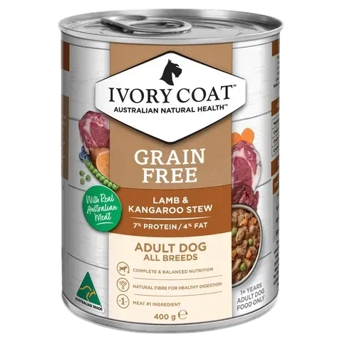 Ivory Coat Adult Lamb & Kangaroo Stew 400 grams x 12 Ivory Coat Adult Lamb & Kangaroo Stew 400 grams x 12