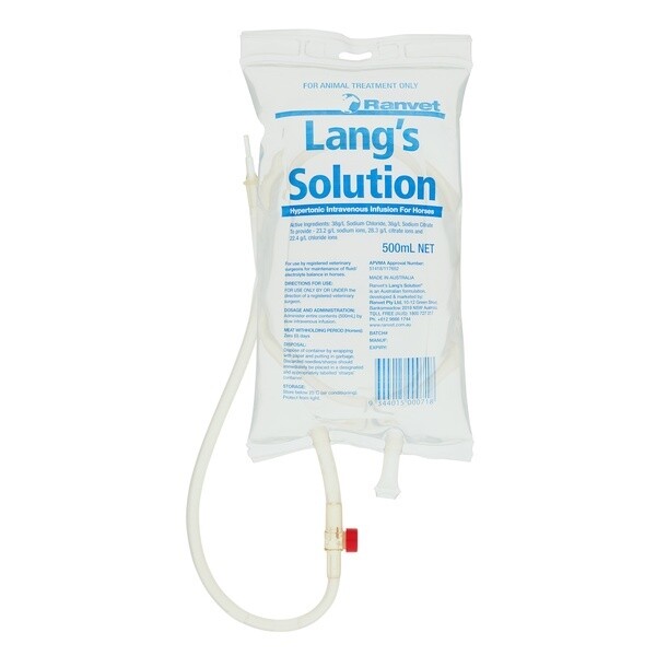 Ranvet Lang’s Solution Electrolyte & Rehydration Solution for horses  -  500 ml