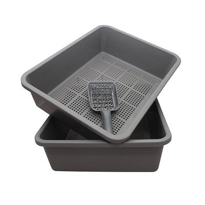 Kitter Litter Tray with Scoop  - Charcoal