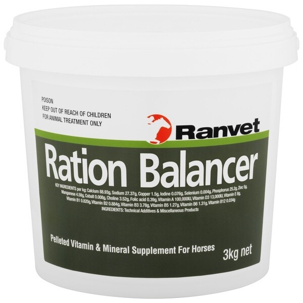 Ranvet Ration Balancer Pellets Vitamin & Mineral Supplement for Horses  -  15 kg