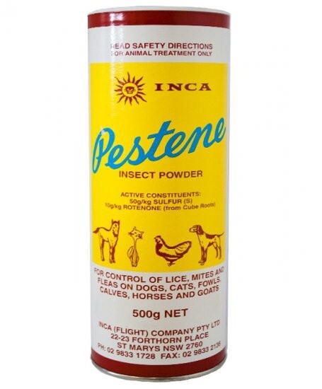 Inca Pestene Insect Powder 500g – Lice, Mite & Flea Control for Poultry, Dogs, Cats, Horses, Calves and Goats